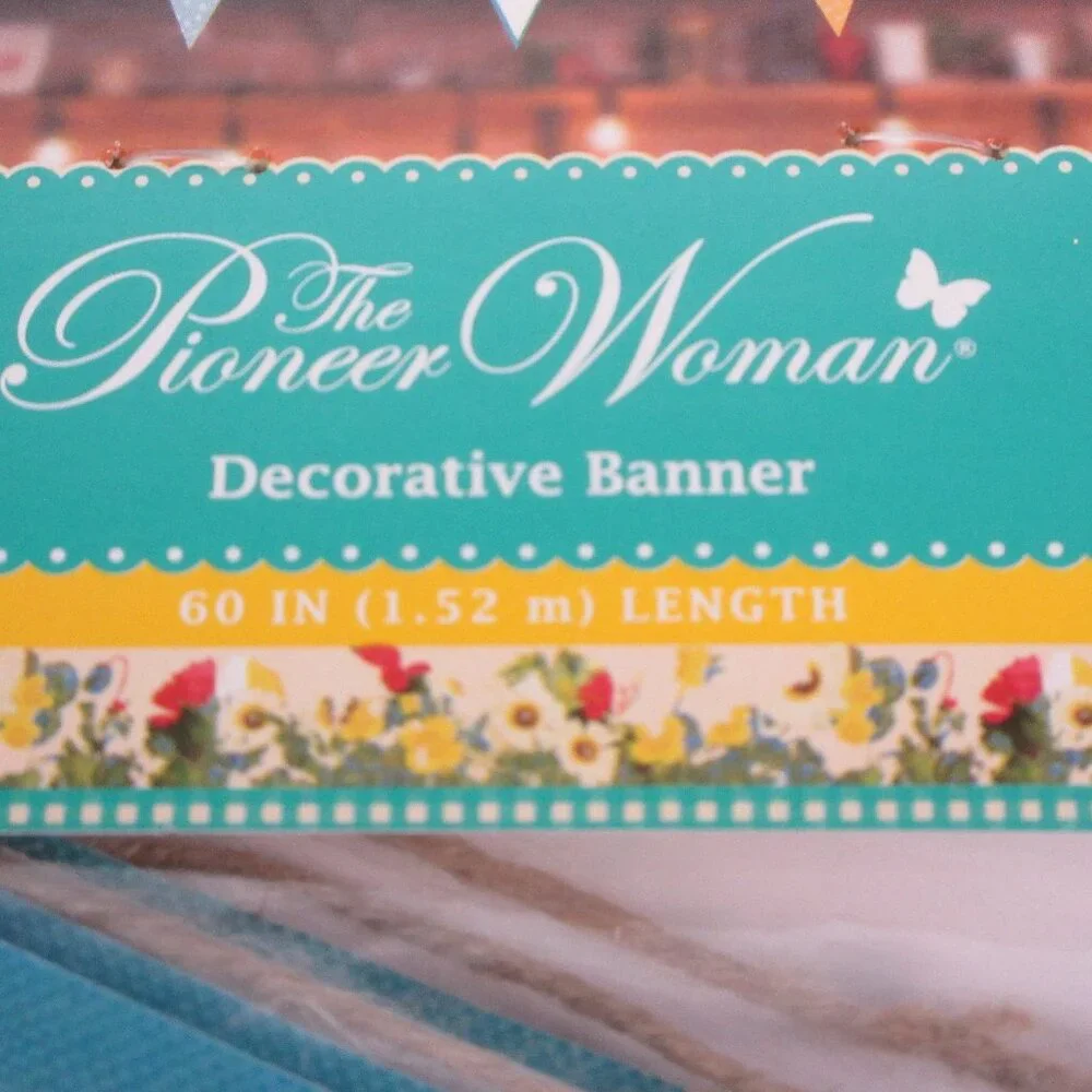 2 Pioneer Woman Decorative Fabric Banner Garland 60